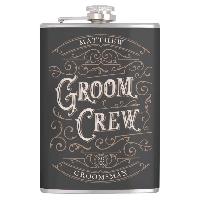Customised Groomsmen Gift Hip Flask (Front)