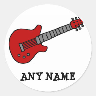 Customised Guitar Shirt for Boys or Girls Classic Round Sticker