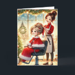 Customised Hair Dresser with Mrs. Claus Christmas Holiday Card<br><div class="desc">Customise this greeting card for your favourite hair stylist! Or send them to your favourite client.</div>