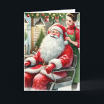 Customised Hair Dresser with Santa Claus Christmas Holiday Card<br><div class="desc">Customise this greeting card for your favourite hair stylist! Or send them to your favourite client.</div>