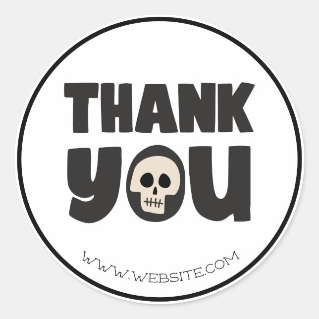 Customised Halloween Business Thank You Classic Round Sticker (Front)