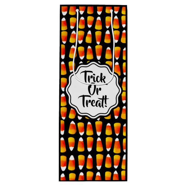 Customised Halloween Candy Corn 4 Sizes Wine Gift Bag (Front)