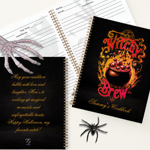 Customised Halloween Gothic Witch Brew Food Recipe Notebook