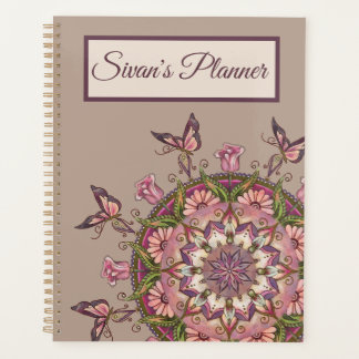 Customised Hand Drawn Floral Mandala Planner