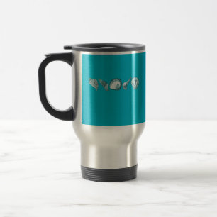 Customised Hand Drawn Seashells Travel Mug