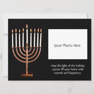 Customised Hanukkah Menorah w/ Photo Holiday Card
