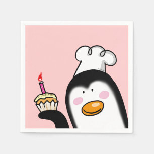 Customised happy birthday cupcake party napkin