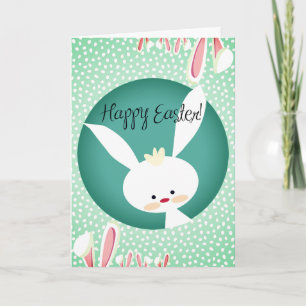 Customised HAPPY EASTER Rustic Bunny Aesthetic Card