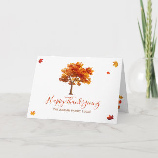 Customised Happy Thanksgiving Autumn trees Card