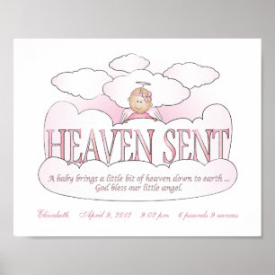 Customised Heaven Sent Angel Girls Room Wall Art