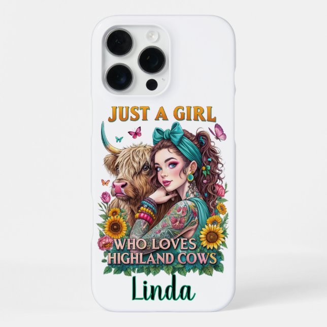 Customised Highland Cow  iPhone Case (Back)
