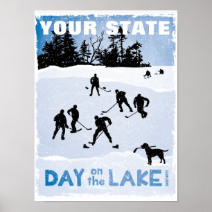 Customised Hockey Day on the Lake Pond Hockey Poster