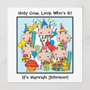 Customised Holy Cow Birthday Invitations