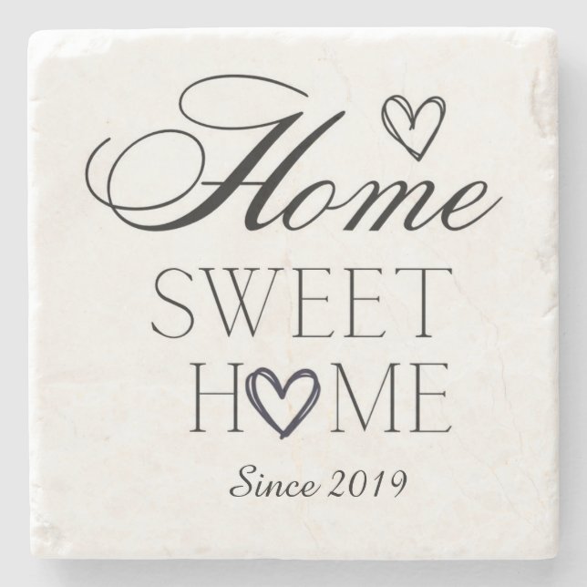 Customised Home Sweet Home  Stone Coaster (Front)