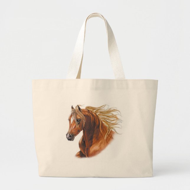 Customised Horse Invitations and Cards Large Tote Bag (Front)