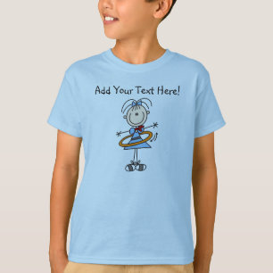 Customised Hula Hoop Stick Figure Girl T-shirt