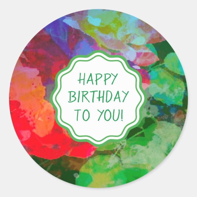 Customised Impressionistic Secret Rose Garden  Classic Round Sticker (Front)