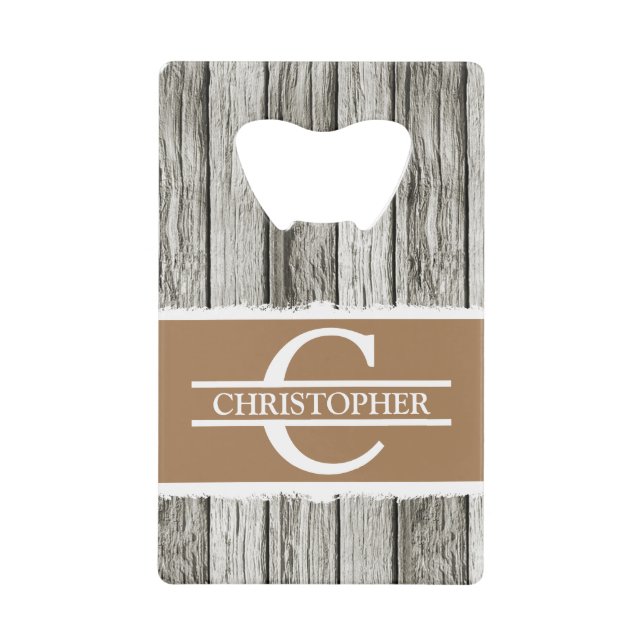 Customised initial name rustic brown white grey (Front)