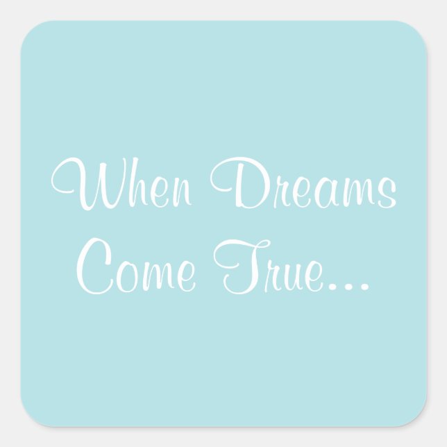 Customised Invites Powder Blue Square Sticker (Front)