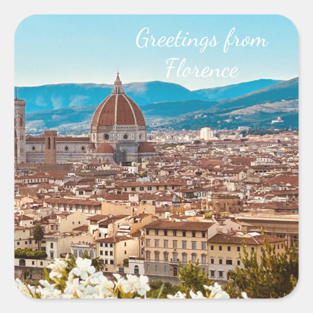 Customised Italy Florence Photography Square Sticker (Front)