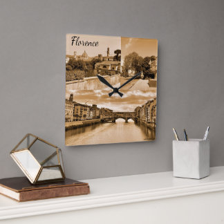 Customised Italy Florence Photography Square Wall Clock
