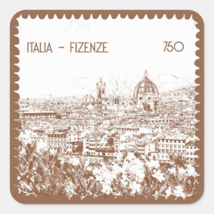 Customised Italy Florence Photography Stamp Square Sticker