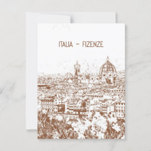 Customised Italy Florence Vintage Photography Postcard