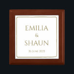 Customised Jewellery Box Gift for Bride<br><div class="desc">This elegant, vintage style jewellery box is a thoughtful wedding gift for the bride, for a couple celebrating a wedding anniversary, or for a friend. The minimalist, classic design is timeless and sophisticated. It is fully customisable. To customise, simply click, "Personalise this template" and get started. Take a look at...</div>