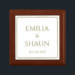 Customised Jewellery Box Gift for Bride<br><div class="desc">This elegant, vintage style jewellery box is a thoughtful wedding gift for the bride, for a couple celebrating a wedding anniversary, or for a friend. The minimalist, classic design is timeless and sophisticated. It is fully customisable. To customise, simply click, "Personalise this template" and get started. Take a look at...</div>