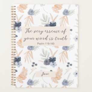Customised JW 2023 year text Psalm 119:160 floral Planner