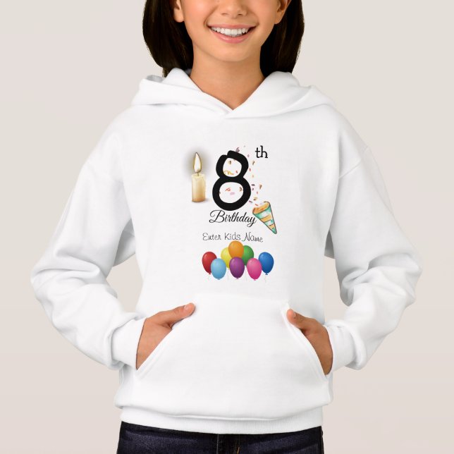 Customised Kids Birthday Hoodie (Front)