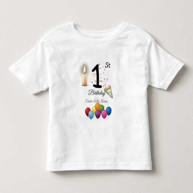 Customised Kids Birthday T-Shirt  (Front)