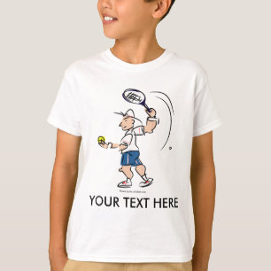 Customised kids tennis t shirt with cartoon