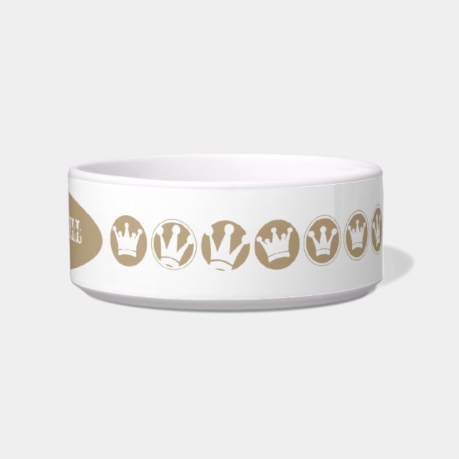 Customised King Dog Royal Crowns Pet Bowl (Right)