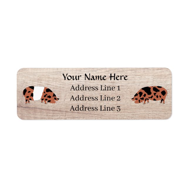 Customised KuneKune Pig Address Label (Front)
