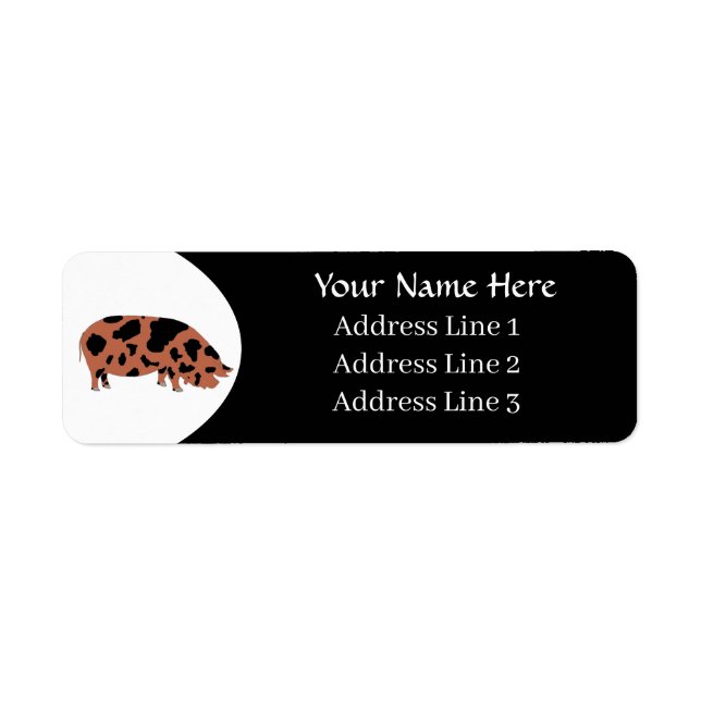 Customised KuneKune Pig Address Label (Front)