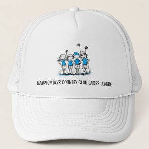 Customised Ladies Golf League Hat BLUE Cartoon