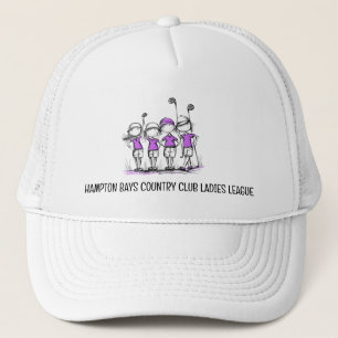Customised Ladies Golf League Hat PURPLE Cartoon