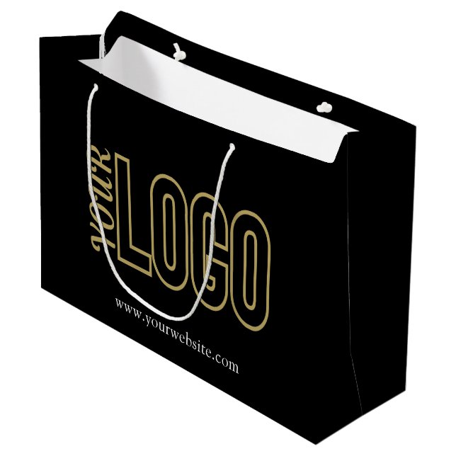 Customised Large Paper Shopping with Company Logo Large Gift Bag (Front Angled)