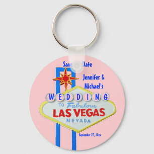 Customised Las Vegas Wedding Sign Key Ring