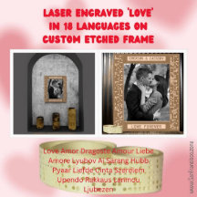 Customised Laser Engraved 'LOVE' in 18 Languages