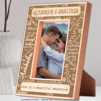 Customised Laser Engraved 'LOVE' in 50 Languages Etched Frames