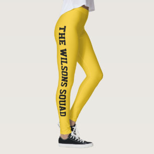 Customised Lemon Gold Fresh Summer Family Reunion Leggings