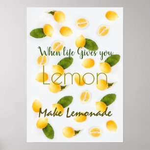 CUSTOMISED LEMON QUOTE YELLOW GREEN POSTER
