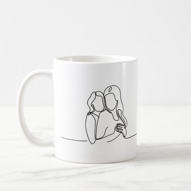 Customised Lesbian Couple Coffee Mug (Left)