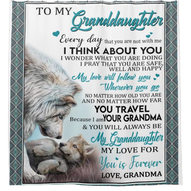 Customised Letter To My Granddaughter From Grandma Shower Curtain (Front)