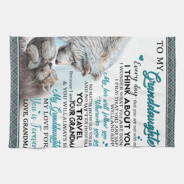 Customised Letter To My Granddaughter From Grandma Tea Towel (Horizontal)