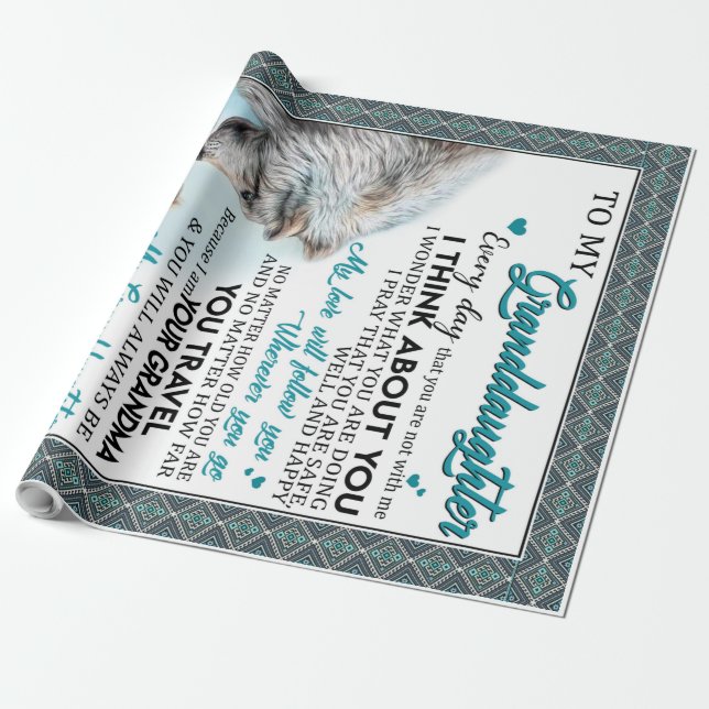 Customised Letter To My Granddaughter From Grandma Wrapping Paper (Unrolled)