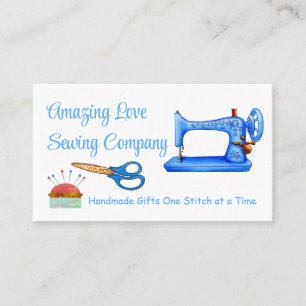 Customised Light Blue Sewing Machine  Business Card