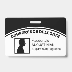 Customised Logo Photo ID Delegate BLACK Badge